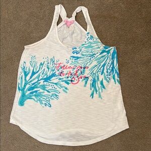 Lilly Pulitzer White and Blue Tank Top